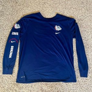 Mens Nike Dri Fit Gonzaga Bulldogs Longsleeve Shirt - XL Navy Blue